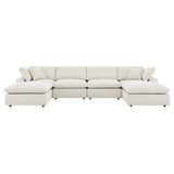 Commix Down Filled Overstuffed Boucle 6-Piece Sectional Sofa