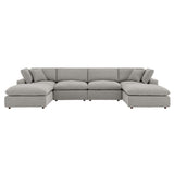 Commix Down Filled Overstuffed Boucle 6-Piece Sectional Sofa