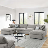 Commix Down Filled Overstuffed Boucle 6-Piece Sectional Sofa