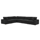 Commix Down Filled Overstuffed Boucle Fabric 6-Piece Sectional Sofa