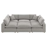 Commix Down Filled Overstuffed Boucle Fabric 6-Piece Sectional Sofa