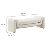 Waverly Boucle Fabric Bench