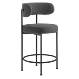 Albie Boucle Fabric Counter Stools - Set of 2