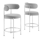 Albie Fabric Counter Stools - Set of 2