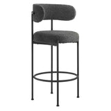 Albie Boucle Fabric Bar Stools - Set of 2