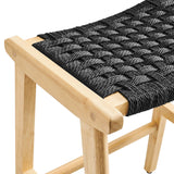 Saoirse Woven Rope Wood Counter Stool - Set of 2