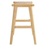 Saoirse Woven Rope Wood Counter Stool - Set of 2