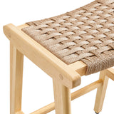 Saoirse Woven Rope Wood Counter Stool - Set of 2