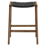 Saoirse Woven Rope Wood Counter Stool - Set of 2