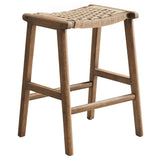 Saoirse Woven Rope Wood Counter Stool - Set of 2