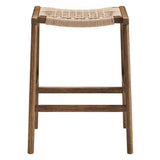 Saoirse Woven Rope Wood Counter Stool - Set of 2