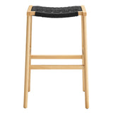 Saoirse Woven Rope Wood Bar Stool - Set of 2