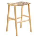 Saoirse Woven Rope Wood Bar Stool - Set of 2