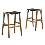 Saoirse Woven Rope Wood Bar Stool - Set of 2