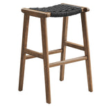 Saoirse Woven Rope Wood Bar Stool - Set of 2