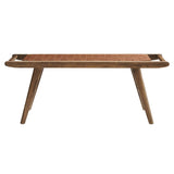 Saoirse 47" Faux Leather Wood Bench