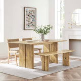 Amistad 72" Wood Dining Table and Bench Set