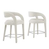 Pinnacle Boucle Upholstered Counter Stool Set of Two