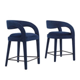 Pinnacle Performance Velvet Counter Stool Set of Two