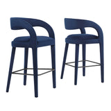 Pinnacle Performance Velvet Bar Stool Set of Two