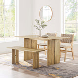 Amistad 60" Wood Dining Table and Bench Set