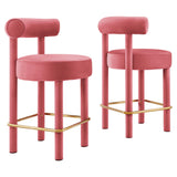 Toulouse Performance Velvet Counter Stool - Set of 2