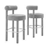 Toulouse Boucle Fabric Bar Stool - Set of 2