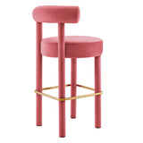 Toulouse Performance Velvet Bar Stool - Set of 2