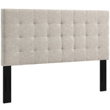 Paisley Tufted King and California King Upholstered Linen Fabric Headboard