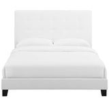 Melanie Queen Tufted Button Upholstered Fabric Platform Bed