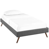 Loryn Twin Fabric Bed Frame with Round Splayed Legs