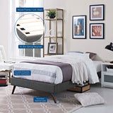 Loryn Twin Fabric Bed Frame with Round Splayed Legs