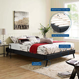 Loryn Queen Vinyl Bed Frame with Round Splayed Legs