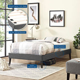 Tessie Twin Fabric Bed Frame with Squared Tapered Legs