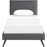 Amaris Twin Fabric Platform Bed with Round Splayed Legs