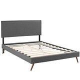 Amaris Queen Fabric Platform Bed with Round Splayed Legs