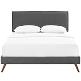 Amaris Queen Fabric Platform Bed with Round Splayed Legs