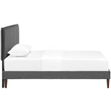 Amaris Twin Fabric Platform Bed with Squared Tapered Legs