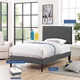 Amaris Twin Fabric Platform Bed with Squared Tapered Legs