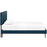 Virginia Twin Fabric Platform Bed with Round Splayed Legs