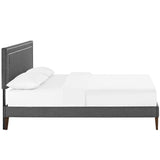 Virginia Full Fabric Platform Bed with Squared Tapered Legs