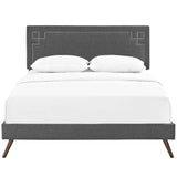 Ruthie Queen Fabric Platform Bed with Round Splayed Legs