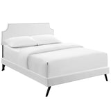 Corene Full Vinyl Platform Bed with Round Splayed Legs