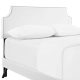 Corene Full Vinyl Platform Bed with Round Splayed Legs