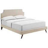 Corene Queen Fabric Platform Bed with Round Splayed Legs