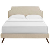 Corene Queen Fabric Platform Bed with Round Splayed Legs