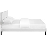 Macie Full Vinyl Platform Bed with Round Splayed Legs