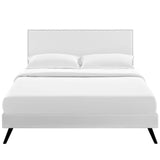 Macie Full Vinyl Platform Bed with Round Splayed Legs