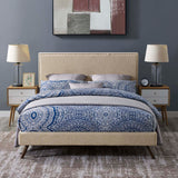 Macie Queen Fabric Platform Bed with Round Splayed Legs