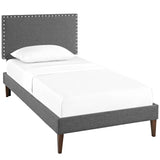 Macie Twin Fabric Platform Bed with Squared Tapered Legs